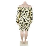Sexy Casual Print Off Shoulder Plus Size Jumpsuit
