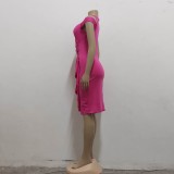 Women Sexy Solid Lace Dress