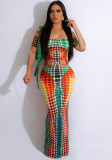 Women Print Off Shoulder Short Sleeve Maxi Dress