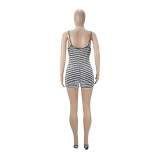 Women Sexy Striped Romper