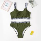 Plus Size Leopard Patchwork Bikini Two-Piece Set