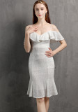 Collar Mini Evening Dress Dinner Party Formal Party Sexy Nightclub Girl Chic Elegant Short Dress