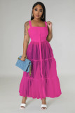 Women's Sexy Camisole Mesh Patchwork Dress