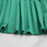 Sleeveless Chic Casual V Neck Slim Waist Pleated Wide Leg Jumpsuit