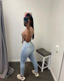 Women's Ripped Denim Tight Pants