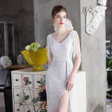 Formal Party Evening Dress Female Sequins Short Dress Party Dress