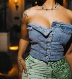 Summer Sexy Slim Short Fashion Denim Vest For Women