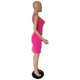 Customize Women Summer Solid Color Slip Dress