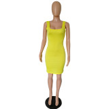 Customize Women Summer Solid Color Slip Dress