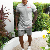 Customize Men Short Sleeve Top and Shorts Two-Piece Set
