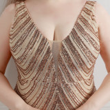 Plus Size Women Sequined Formal Party Maxi Mermaid Dress