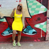 Customize Women Summer Solid Color Slip Dress