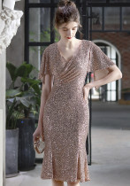 Women Formal Party Evening Gown with Iridescent Sequins Women Formal Party Evening Gown with Iridescent Sequins