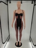 Women Sexy Irregular Mesh Jumpsuit