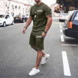 Customize Summer Men Short Sleeve Top and Shorts Two-Piece Set