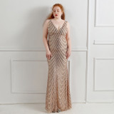 Plus Size Women Sequined Formal Party Maxi Mermaid Dress