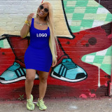 Customize Women Summer Solid Color Slip Dress