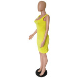 Customize Women Summer Solid Color Slip Dress