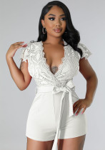 Women V-neck lace sexy Romper