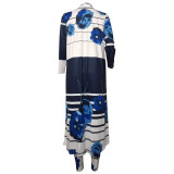 Customize WomenLong Sleeve Printed Robe Leggings Two-Piece Set