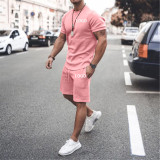 Customize Summer Men Short Sleeve Top and Shorts Two-Piece Set