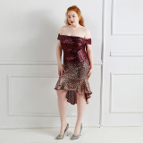 Plus Size Women Sequin Formal Party Mermaid Dress