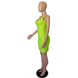 Customize Women Summer Solid Color Slip Dress