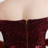 Plus Size Women Sequin Formal Party Mermaid Dress