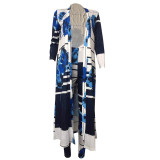 Customize WomenLong Sleeve Printed Robe Leggings Two-Piece Set