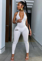 Customize Women Fit V-neck Sleeveless Jumpsuit