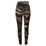Customize WomenLong Sleeve Printed Robe Leggings Two-Piece Set