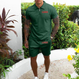 Customize Men Short Sleeve Top and Shorts Two-Piece Set