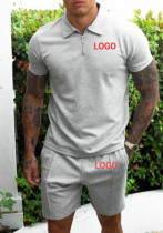 Customize Men Short Sleeve Top and Shorts Two-Piece Set