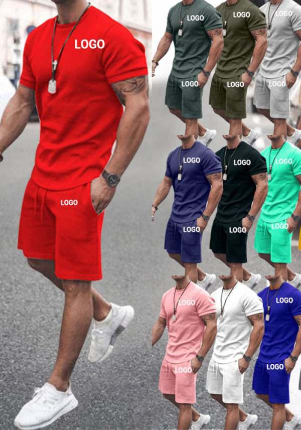 Customize Summer Men Short Sleeve Top and Shorts Two-Piece Set