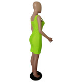 Customize Women Summer Solid Color Slip Dress