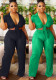 Women Lace-Up Crop Top and Pleated Wide-Leg Pants Two-Piece Set
