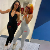 Customize Women Fit V-neck Sleeveless Jumpsuit