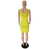Customize Women Summer Solid Color Slip Dress