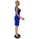 Customize Women Summer Solid Color Slip Dress