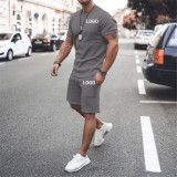 Customize Summer Men Short Sleeve Top and Shorts Two-Piece Set