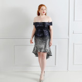 Plus Size Women Sequin Formal Party Mermaid Dress