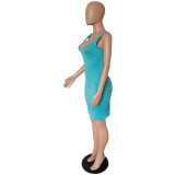 Customize Women Summer Solid Color Slip Dress