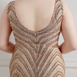 Plus Size Women Sequined Formal Party Maxi Mermaid Dress