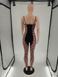 Women Sexy Irregular Mesh Jumpsuit
