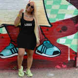 Customize Women Summer Solid Color Slip Dress