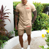 Customize Men Short Sleeve Top and Shorts Two-Piece Set