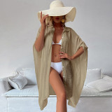 cotton shirt style loose beach cardigan Holidays sun protection cover-up
