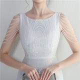 Positioning flower bead piece beading sexy party dinner ceremony concert long dress
