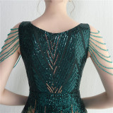 Positioning flower bead piece beading sexy party dinner ceremony concert long dress