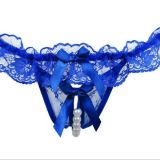 Lace Open Crotch Thong Massage Pearl Sexy Panties Plus Size